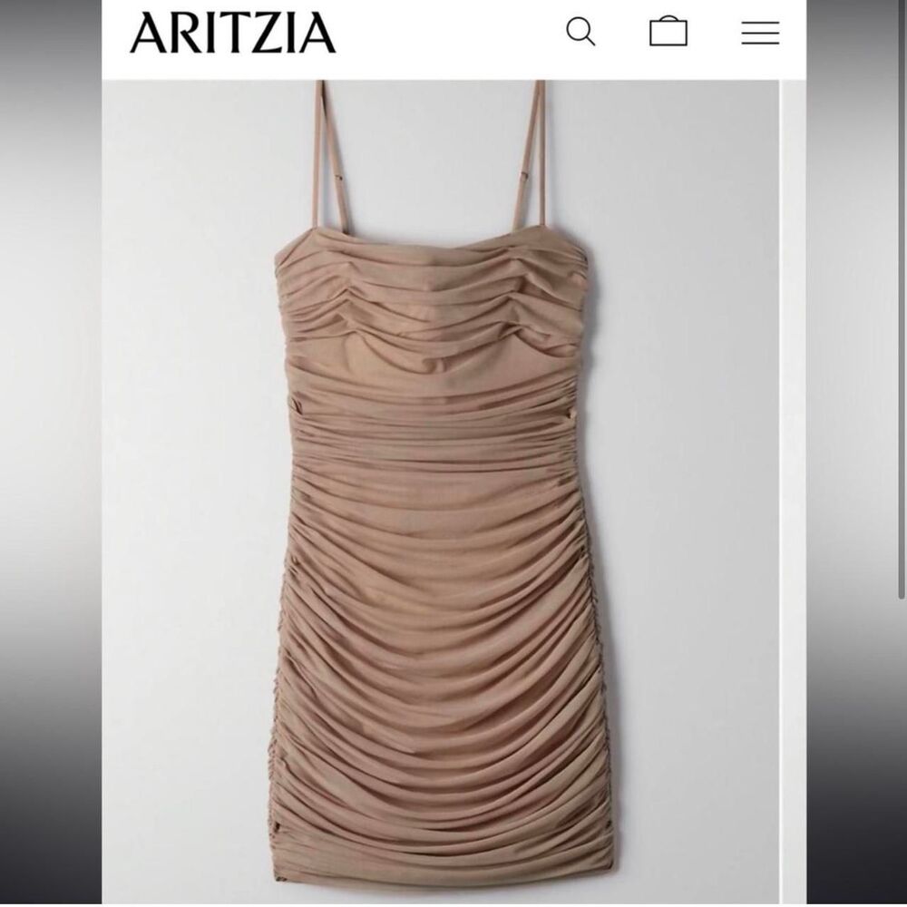 Aritzia Women's Tan and Brown Dress - Picture 3 of 5